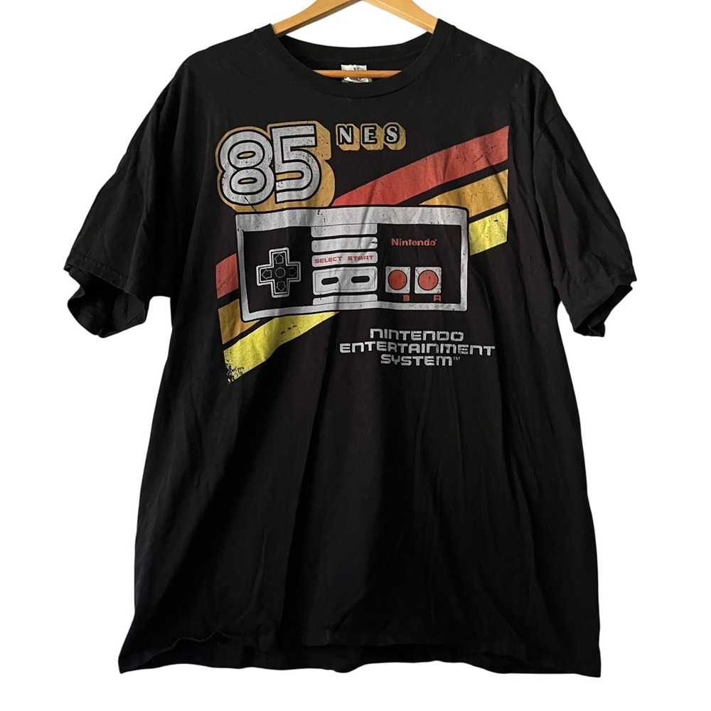 Nintendo NES 85‎ Black T-Shirt Video Game Console Mens XL Port Company